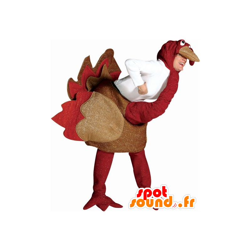 Mascot rood en bruin struisvogel met glitter - MASFR21527 - Animal Mascottes