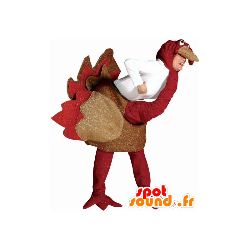 Mascot vermelho e castanho avestruz com brilho - MASFR21527 - Mascotes animais Mascot vermelho e castanho avestruz com brilho - MASFR21527 - Mascotes animais