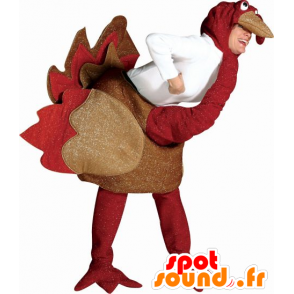Mascot vermelho e castanho avestruz com brilho - MASFR21527 - Mascotes animais