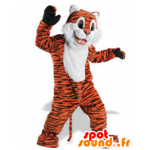 Oranje tijger mascotte, wit en zwart, lief en schattig - MASFR21530 - Tiger Mascottes