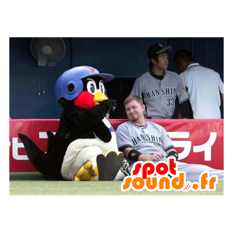 Mascot fugl, pingvin, svart, hvit, gul og rød - MASFR21531 - Mascot fugler