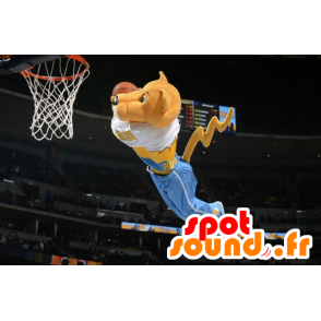 Mascota del tigre amarillo y blanco, ropa deportiva de color - MASFR21535 - Mascotas de tigre