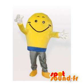 Leende gul maskot. Smiley kostym - Spotsound maskot