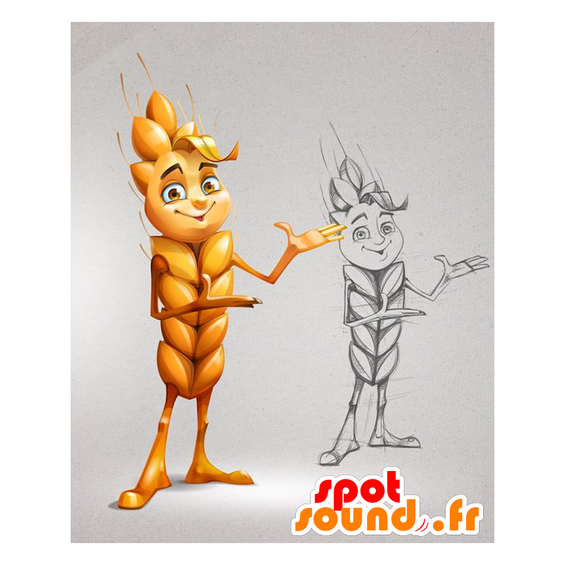 Mascotte d'épi de maïs jaune et géant - MASFR21541 - Mascotte de légumes Mascotte d'épi de maïs jaune et géant - MASFR21541 - Mascotte de légumes
