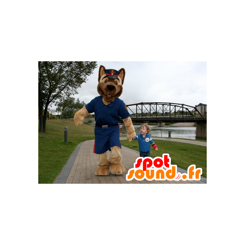 Brown Dog Mascot poliisin virkapukua - MASFR21548 - koira Maskotteja