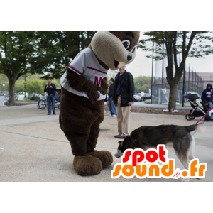 Bævermaskot, brun og beige marmot - Spotsound maskot kostume