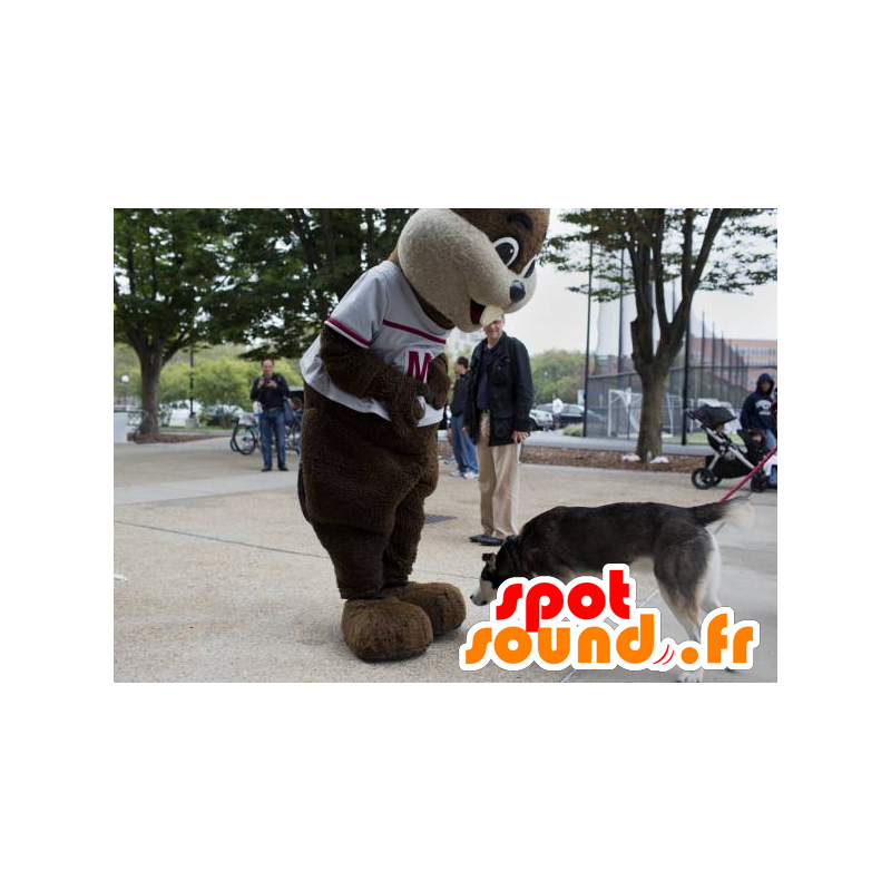 Bobr maskot, hnědá a béžová sviště - MASFR21551 - Beaver Maskot Bobr maskot, hnědá a béžová sviště - MASFR21551 - Beaver Maskot