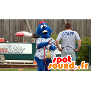 Blau Biber-Maskottchen, behaart im Hemd - MASFR21555 - Biber Maskottchen