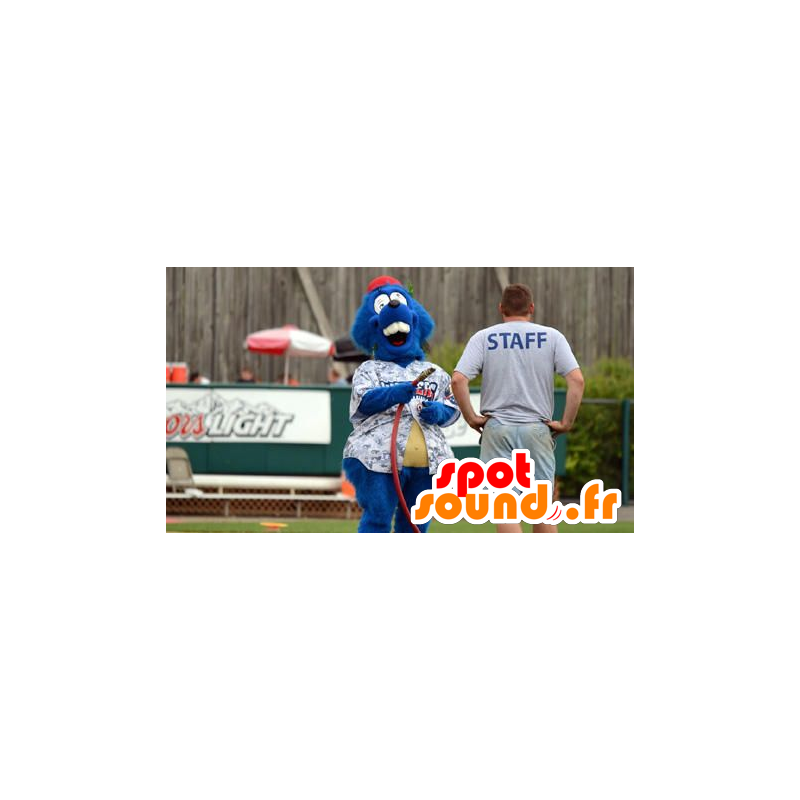 Blue beaver mascot, hairy all in shirt - MASFR21555 - Beaver mascots Blue beaver mascot, hairy all in shirt - MASFR21555 - Beaver mascots
