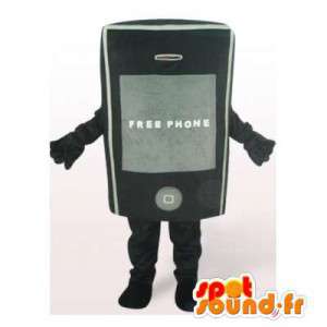 Mascotte de téléphone portable noir. Costume de portable - MASFR006467 - Mascottes de téléphones