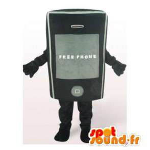 Mascotte de téléphone portable noir. Costume de portable - MASFR006467 - Mascottes de téléphones