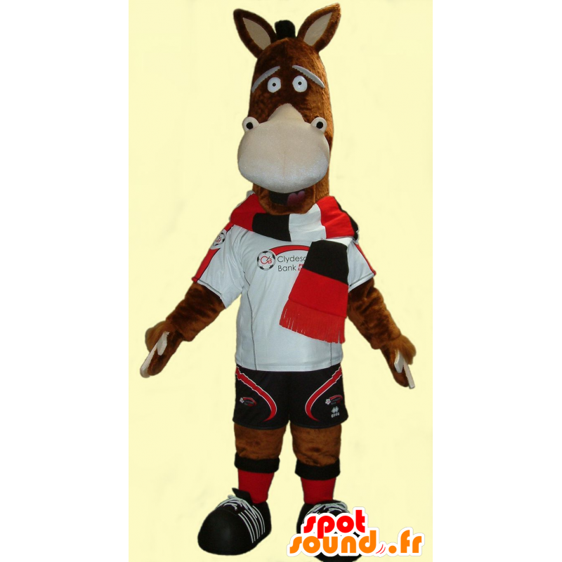 Mascota de Colt, burro marrón muy divertido en ropa deportiva - MASFR21558 - Mascota de deportes Mascota de Colt, burro marrón muy divertido en ropa deportiva - MASFR21558 - Mascota de deportes