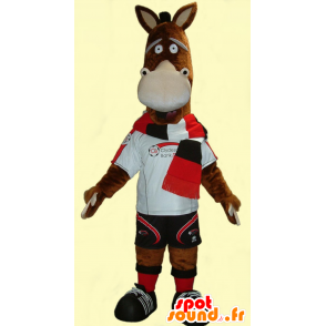 Maskot föl, mycket rolig brun åsna, i sportkläder - Spotsound