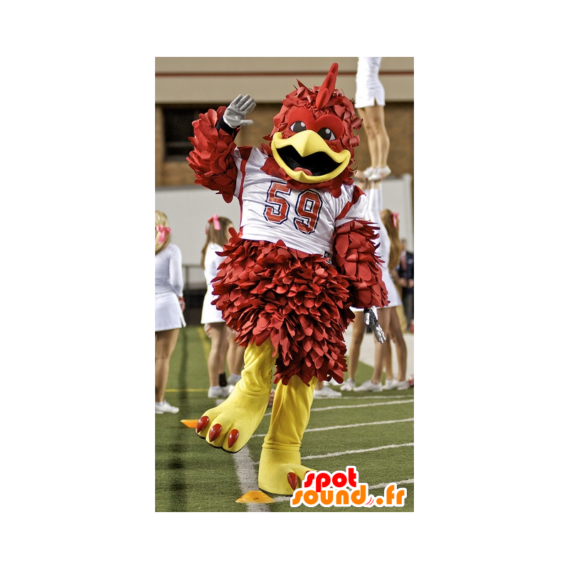 Mascot brown and yellow bird with a white sports jersey - MASFR21567 - Mascot of birds
