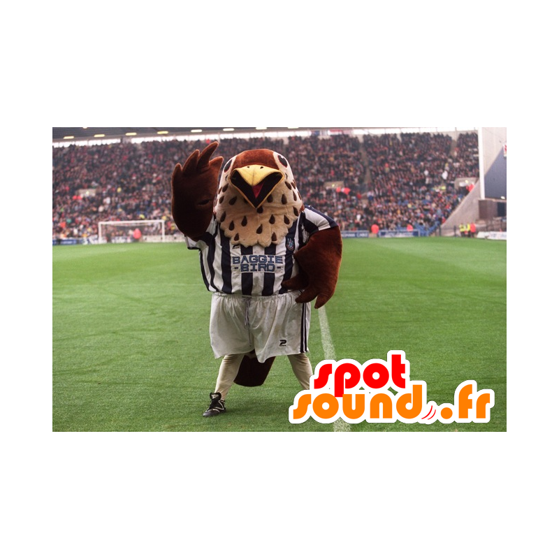 Mascot marrom e bege pássaro no sportswear - MASFR21571 - aves mascote