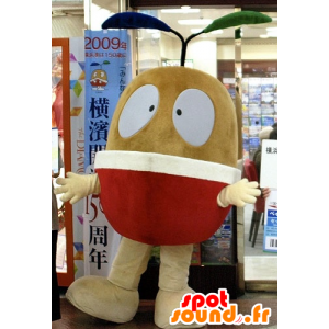 La mascota de la fruta marrón, pera, manzana gigante - MASFR21586 - Mascota de la fruta