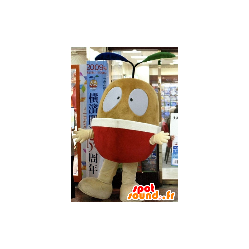 Mascot brown fruit, pear, apple giant - MASFR21586 - Fruit mascot