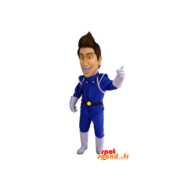 Man Mascot blauwe futuristische combinatie - MASFR21590 - man Mascottes