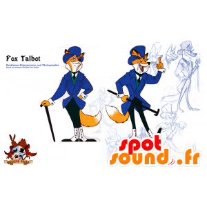 Laranja e de raposa branca mascote terno e gravata - MASFR21594 - Fox Mascotes