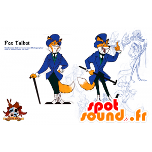 Orange and white fox mascot, in suit and tie - MASFR21594 - Mascots Fox