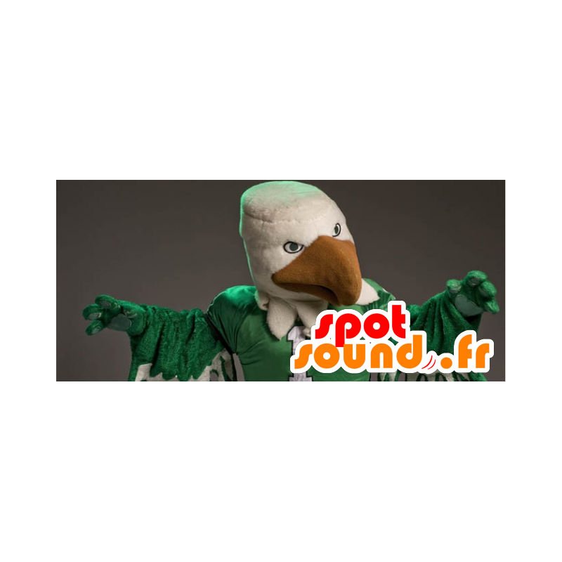 Mascotte d'aigle blanc et vert, géant - MASFR21600 - Mascotte d'oiseaux