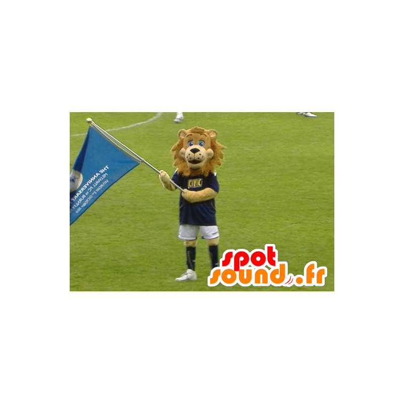 Brown lion mascot in sportswear - MASFR21603 - Lion mascots