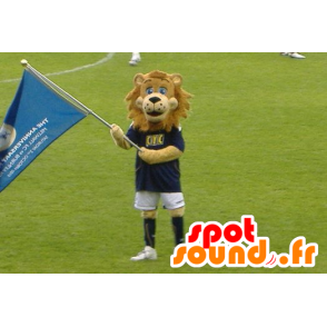 Brown lion mascot in sportswear - MASFR21603 - Lion mascots