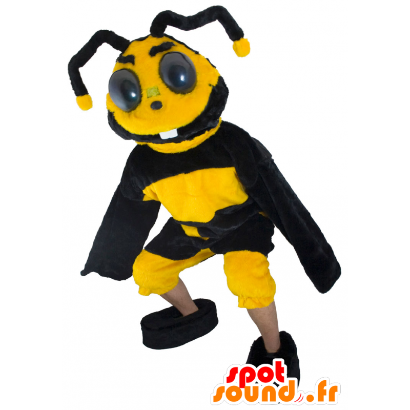 Bee mascot, yellow and black wasp - MASFR21604 - Mascots bee