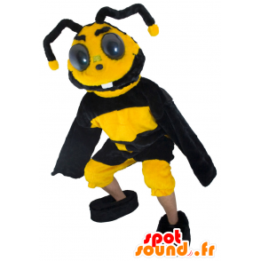 Bee mascotte, geel en zwart wesp - MASFR21604 - Bee Mascot