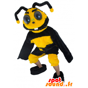 Bee maskotti, keltainen ja musta ampiainen - MASFR21604 - Bee Mascot