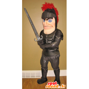 Knight Mascot met zwarte armor - MASFR21608 - mascottes Knights