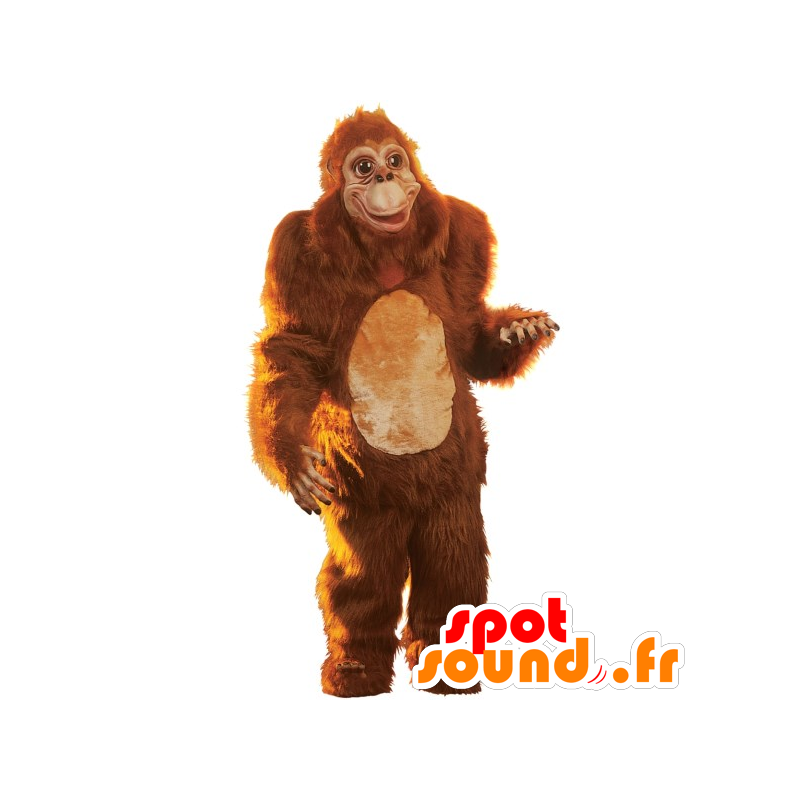 Apina maskotti ruskea, kaikki karvainen gorilla - MASFR21611 - Mascottes de Gorilles