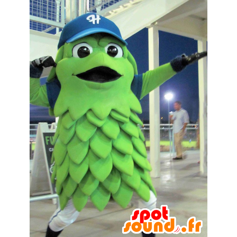 Grön fruktmaskot som ler grönsaken - Spotsound maskot