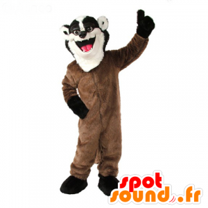 Mascot haisunäätä, Mård pesukarhun ruskea, valkoinen ja musta - MASFR21625 - Mascottes de ratons