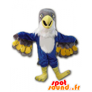 Mascotte d'aigle, d'oiseau gris, bleu et blanc - MASFR21630 - Mascotte d'oiseaux