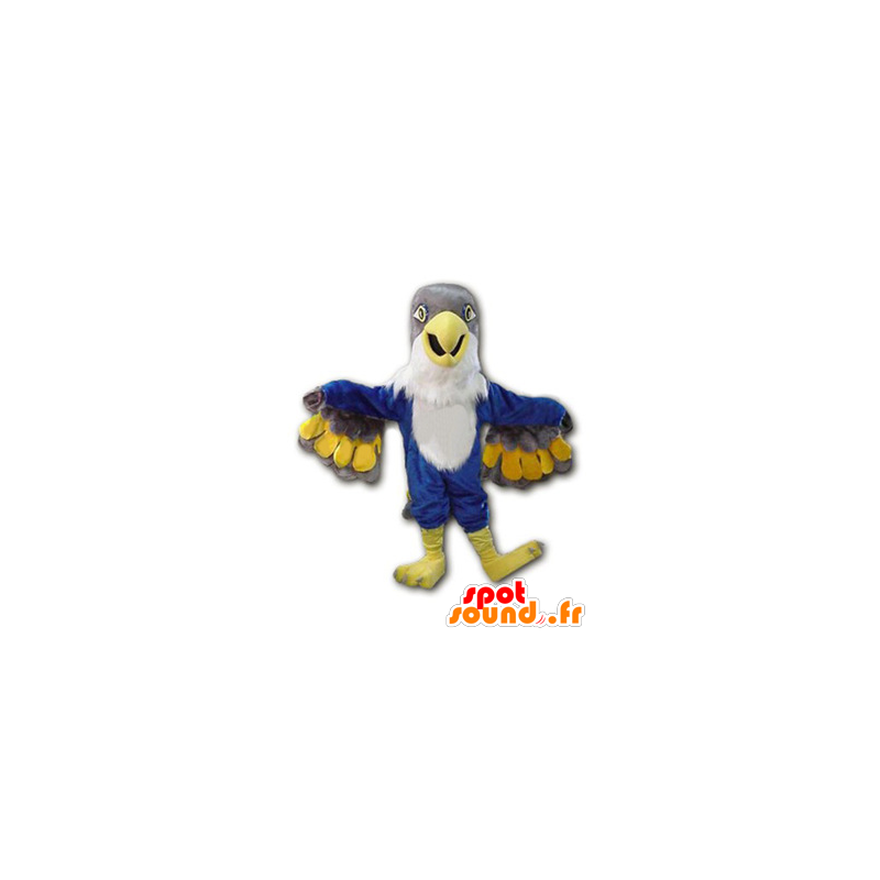 Mascot adelaar, grijze vogel, blauw en wit - MASFR21630 - Mascot vogels