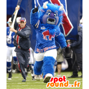 Buffels mascotte, blauwe stier, alle harige - MASFR21631 - Mascot Bull