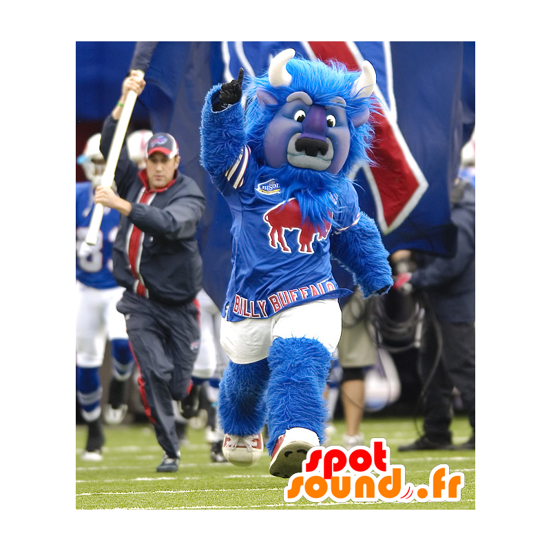 Buffels mascotte, blauwe stier, alle harige - MASFR21631 - Mascot Bull Buffels mascotte, blauwe stier, alle harige - MASFR21631 - Mascot Bull