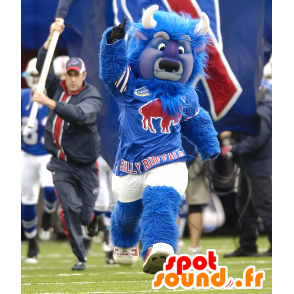 Buffels mascotte, blauwe stier, alle harige - MASFR21631 - Mascot Bull