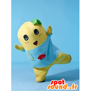 Gul plys maskot, smilende snemand - Spotsound maskot kostume