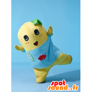 Yellow plush mascot man smiling - MASFR21633 - Mascots unclassified