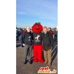 Elmo mascote, fantoche, monstro vermelho - MASFR21644 - mascotes monstros