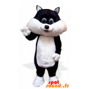 Kattungemaskot, svartvit katt - Spotsound maskot