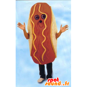 Sandwich mascotte, hot dog gigante - MASFR21654 - Mascotte di fast food