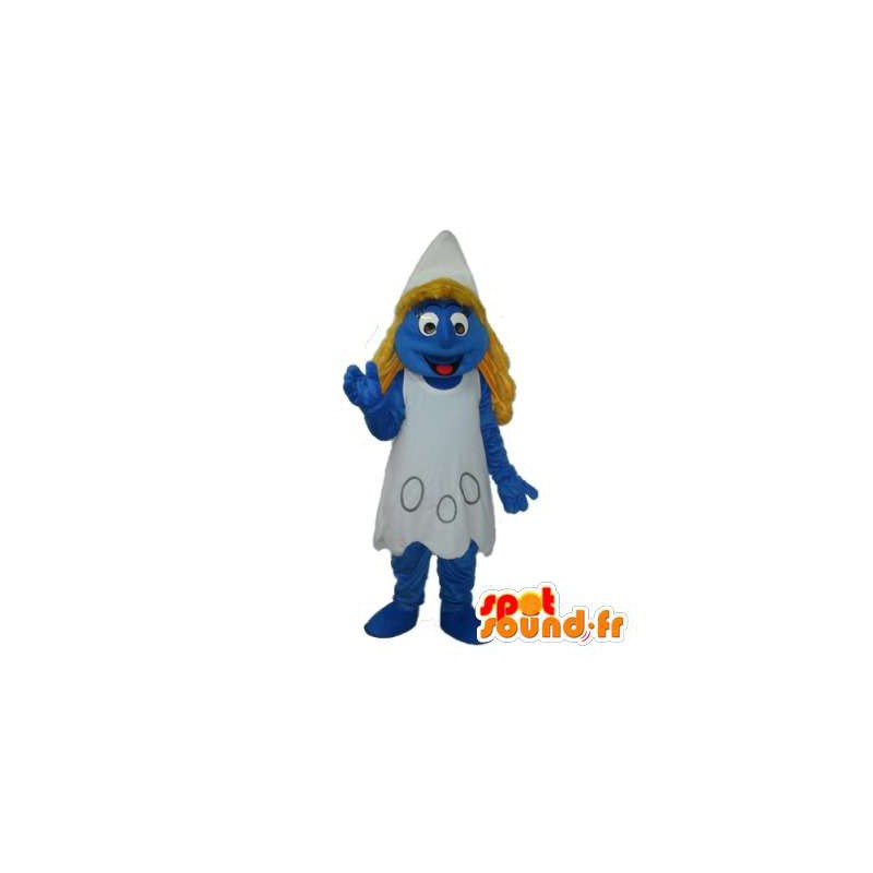 Mascot loira Smurfette. Costume Smurf - MASFR006472 - Mascottes Les Schtroumpf