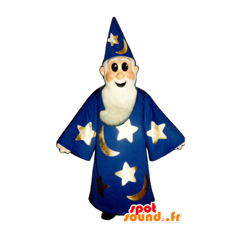 Mascotte Merlin, stregone con un abito blu - MASFR21665 - VIP Mascotte Merlin, stregone con un abito blu - MASFR21665 - VIP