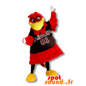 Mascotte d'oiseau rouge et jaune, géant - MASFR21669 - Mascotte d'oiseaux