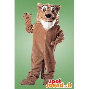 Braune und weiße Tiger-Maskottchen, Riesen - MASFR21670 - Tiger Maskottchen