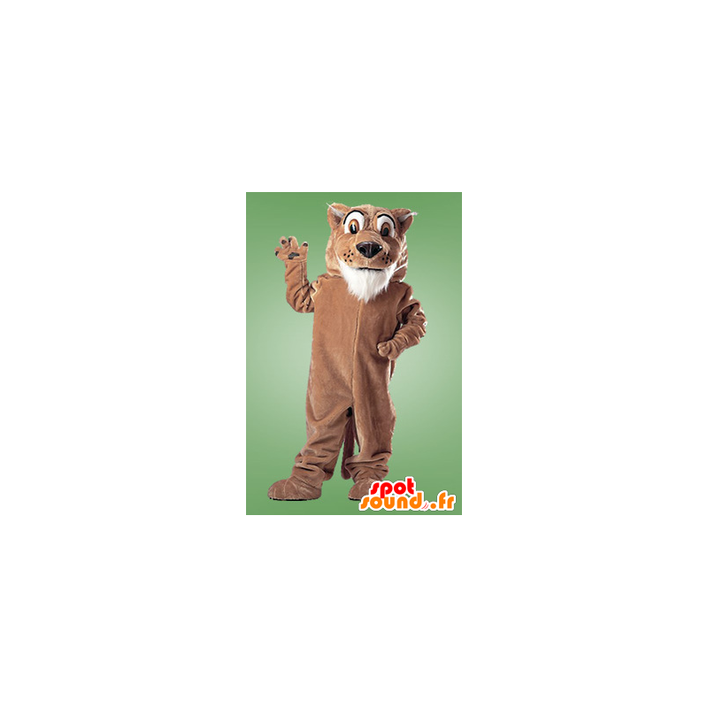 Braune und weiße Tiger-Maskottchen, Riesen - MASFR21670 - Tiger Maskottchen