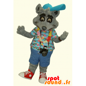 Mascota del mapache gris turista celebró - MASFR21672 - Mascotas de cachorros